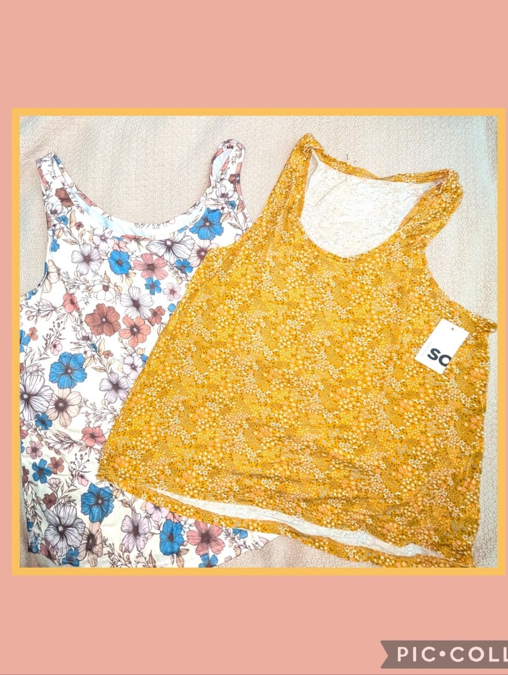 Bundle Tank Tops, NWT Yellow Floral And Cream, Pink, And Blue Floral